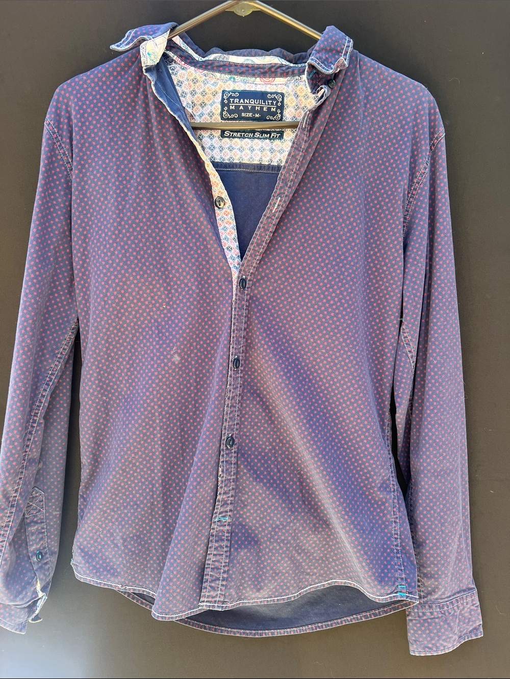 Tranquility by Colorado Clothing Men's Purple Slim Printed Button-Down Shirt